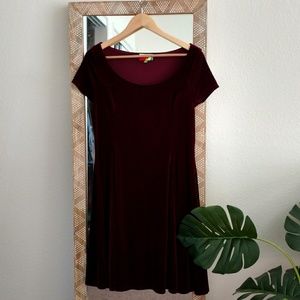 ModCloth Burgundy Velvet Dress